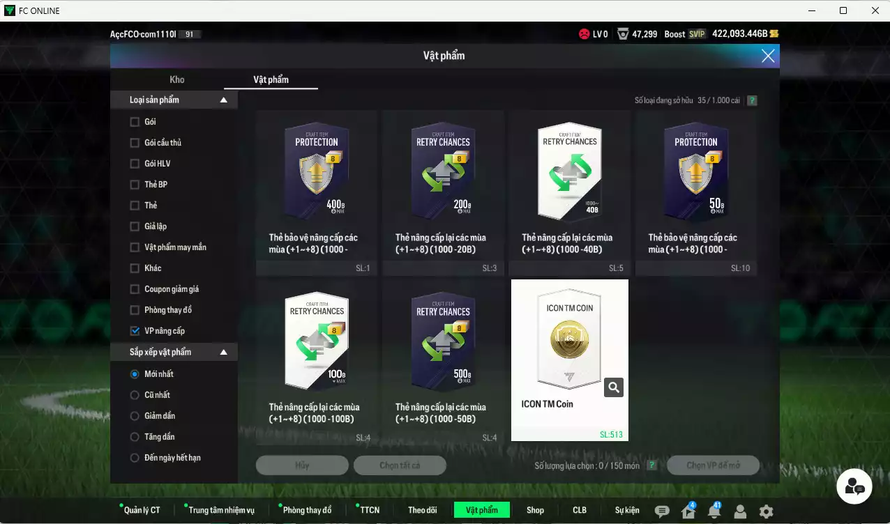 Ảnh ACC 422073b trắng, có thẻ đổi tên. HLV Xịn