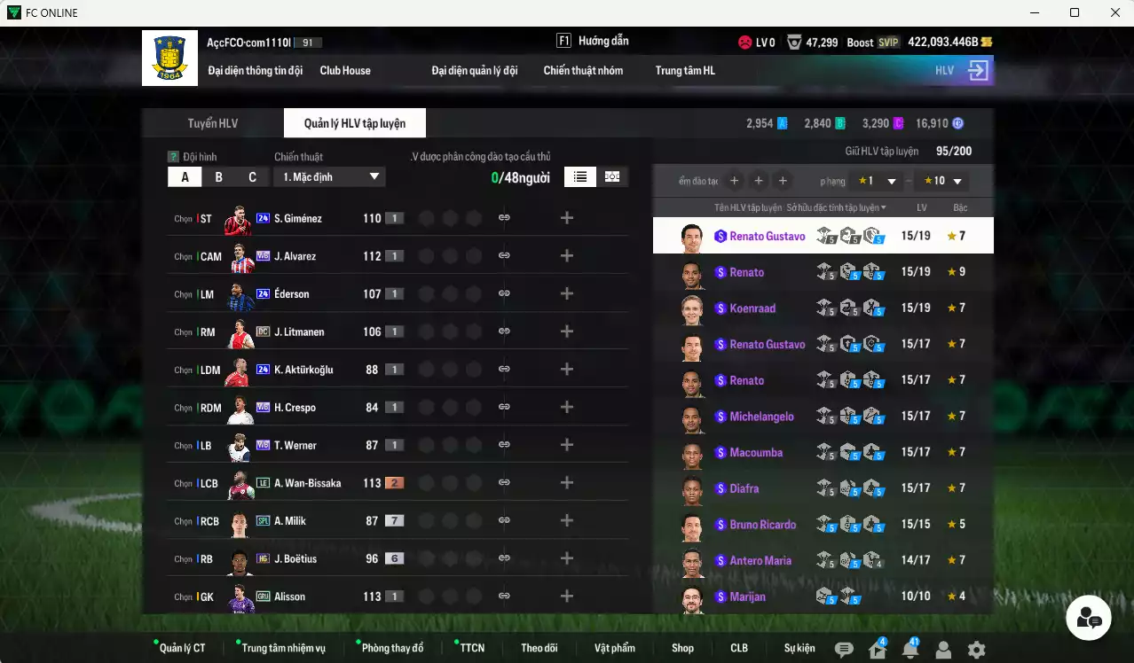 Ảnh ACC 422073b trắng, có thẻ đổi tên. HLV Xịn