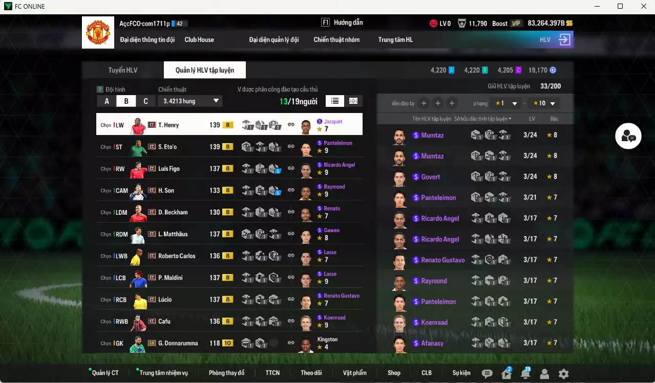 Ảnh Full mùa CC+8 1.397.190b dư 83kb có Matthaus, Beckham, Henry, Eto, Maldini, Lúcio, Figo, Cafu, Carlos, Lewandowski, H. Son, B. Cha... CC+8. Còn nhiều CP GIẢM THUẾ