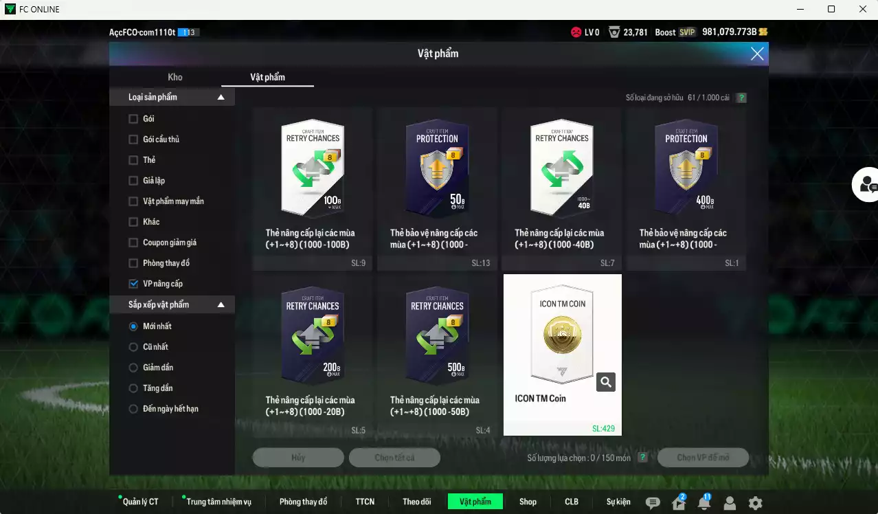 Ảnh ACC 981079b trắng, có thẻ đổi tên, còn CP GIẢM THUẾ. Dư 45.000TC