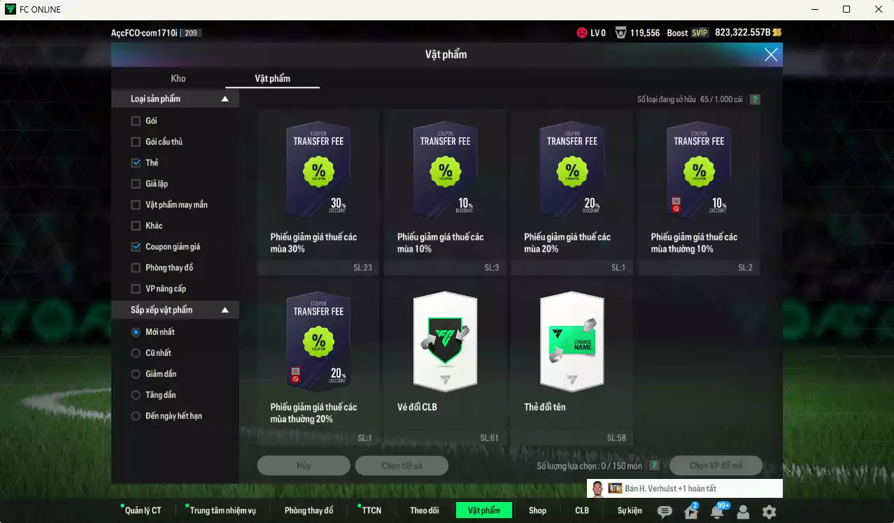 Ảnh ACC 823322b trắng, có thẻ đổi tên, còn CP GIẢM THUẾ. HLV Xin, dư 43.000TC