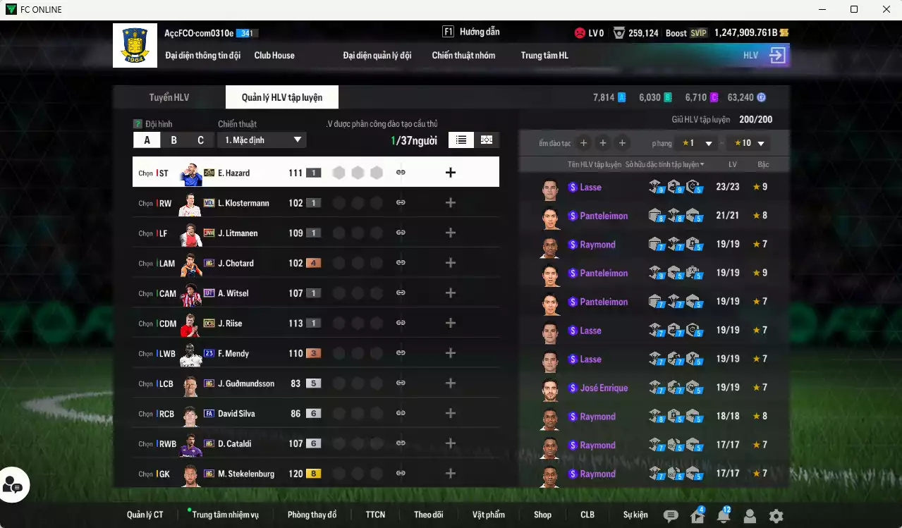 Ảnh [Tặng Jota FC] ACC 1247909b trắng, có thẻ đổi tên. HLV Xịn, dư 48.000TC