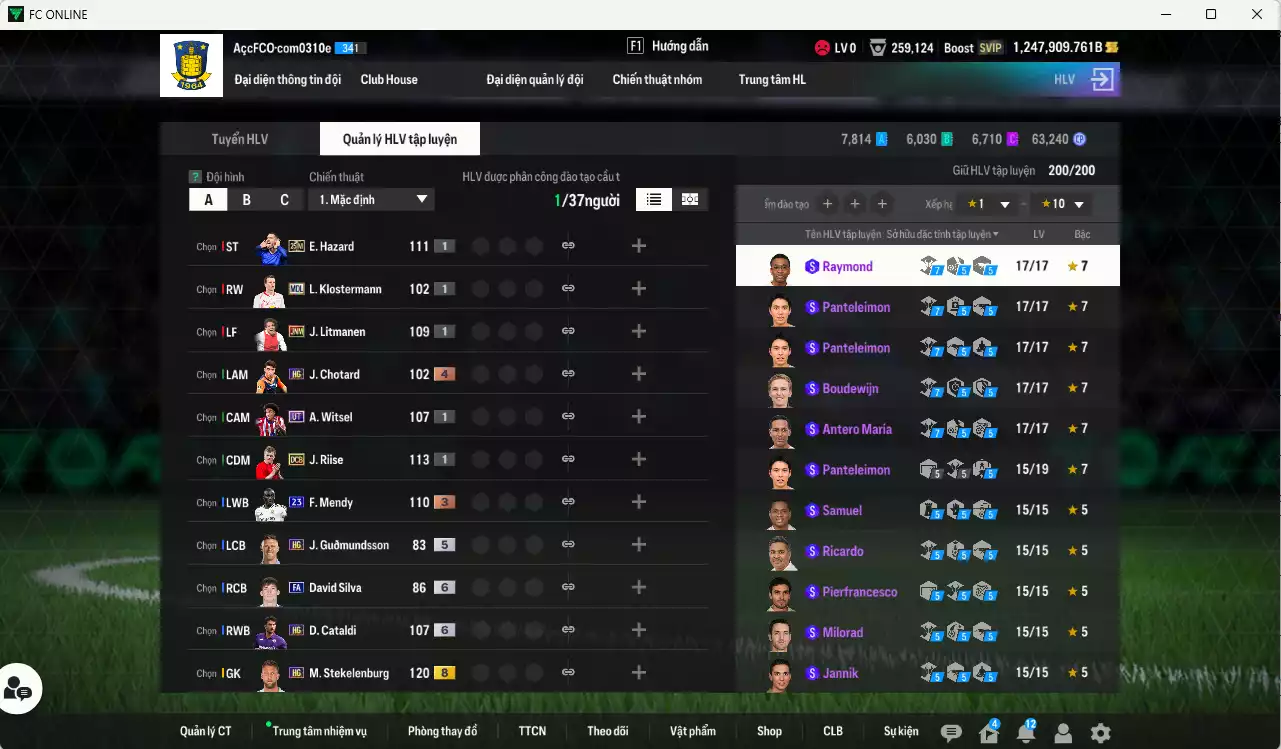 Ảnh [Tặng Jota FC] ACC 1247909b trắng, có thẻ đổi tên. HLV Xịn, dư 48.000TC