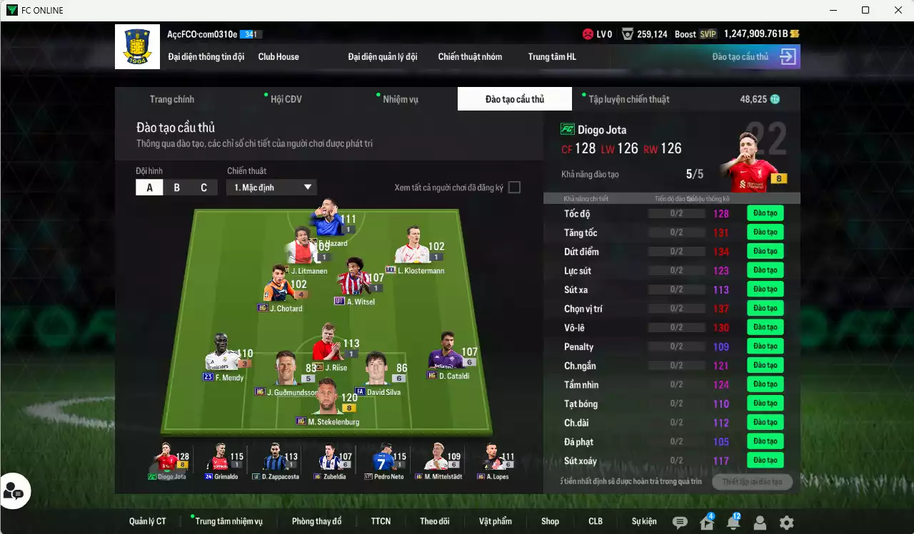 Ảnh [Tặng Jota FC] ACC 1247909b trắng, có thẻ đổi tên. HLV Xịn, dư 48.000TC