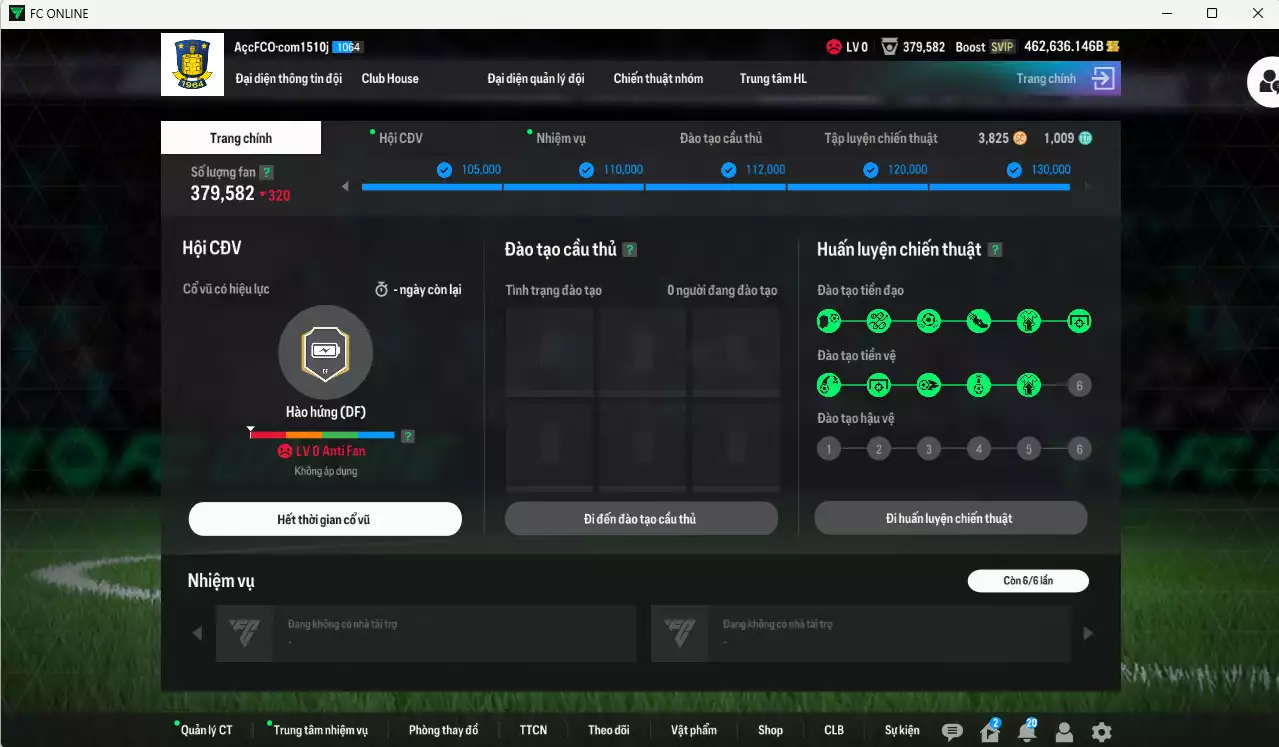 Ảnh ACC 462636b trắng, có thẻ đổi tên. HLV Siêu Xịn, đã full hơn nữa bảng đào tạo chiến thuật