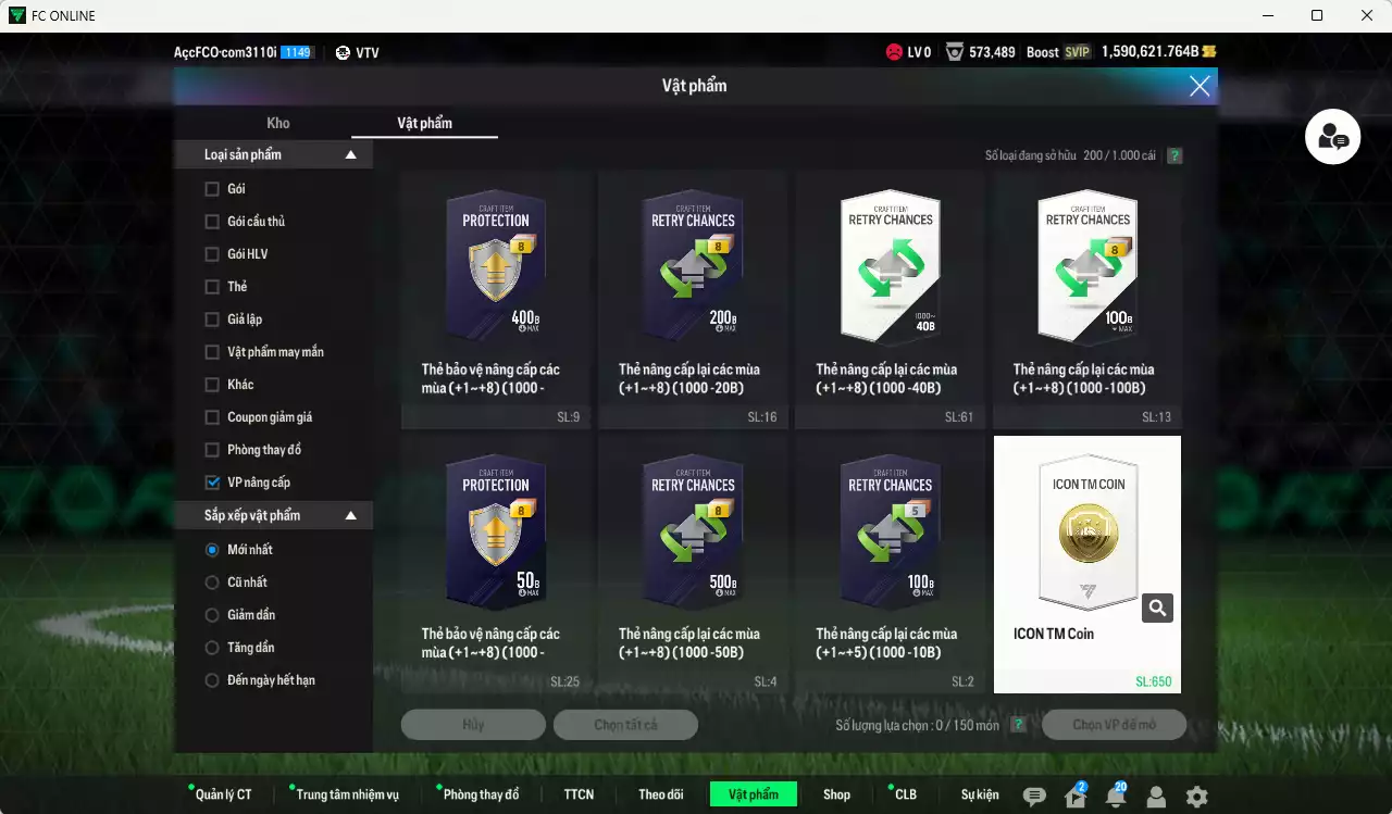 Ảnh ACC 1590621b trắng, có thẻ đổi tên, còn nhiều CP GIẢM THUẾ. HLV Siêu Xịn, dư 169.000TC