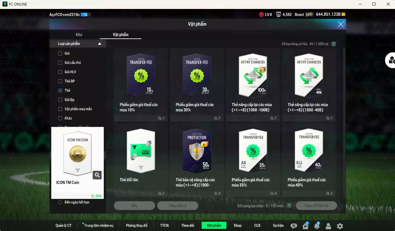 Ảnh ACC 644851b trắng, có thẻ đổi tên. còn nhiều CP GIẢM THUẾ