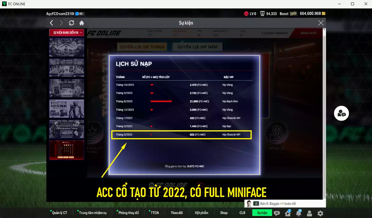 Ảnh [Full Miniface] ACC 664600b trắng, có thẻ đổi tên. HLV Xịn, dư 57.000TC