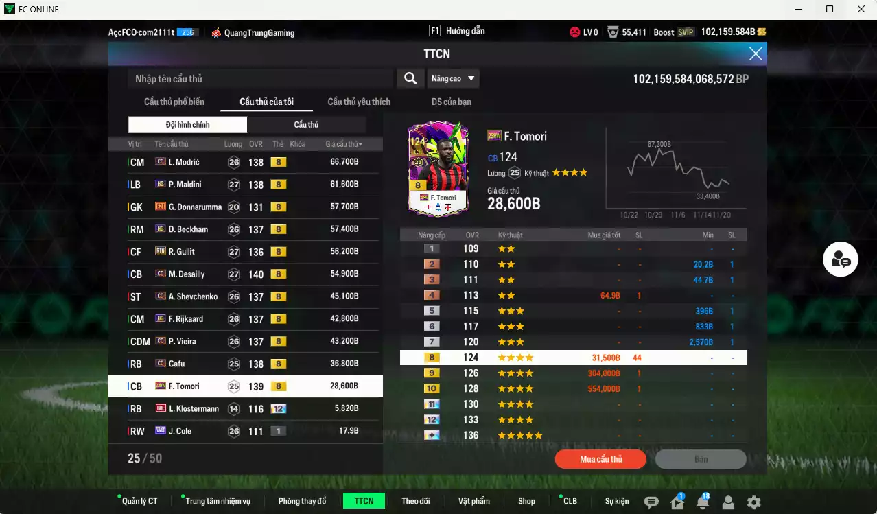 Ảnh AC Milan 556.180b dư 102kb có Modric CC, Beckham HG, Maldini HG, Gullit RTN, Desailly CC, Sheva CC, Rijkaard HG, Vieira CC, Cafu CC, Tomori 23HW... Còn nhiều CP GIẢM THUẾ, HLV Xịn, đã đào tạo full chỉ số cầu thủ