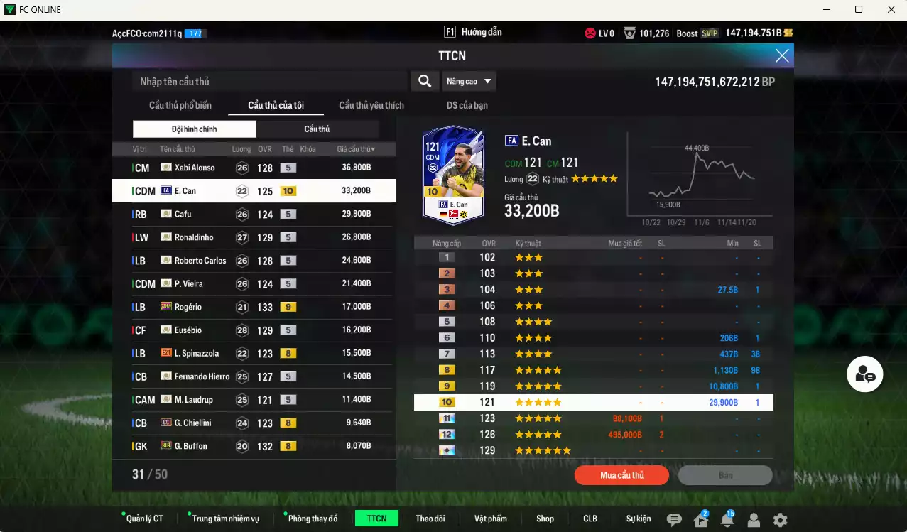 Ảnh [Tặng team phụ ICON+5 260kb] Juventus 1.798.690b dư 147kb có CR7 25TS+6, Chiesa FC, Zambrotta ITM+5, Henry CC, Rush DC, Zidane LN, Pirlo MDL, Cancelo 22UCL, Cannavaro CC, Lúcio JNM, Nedved LN, Vieira CC... Còn nhiều CP GIẢM THUẾ, Dư 77.000TC