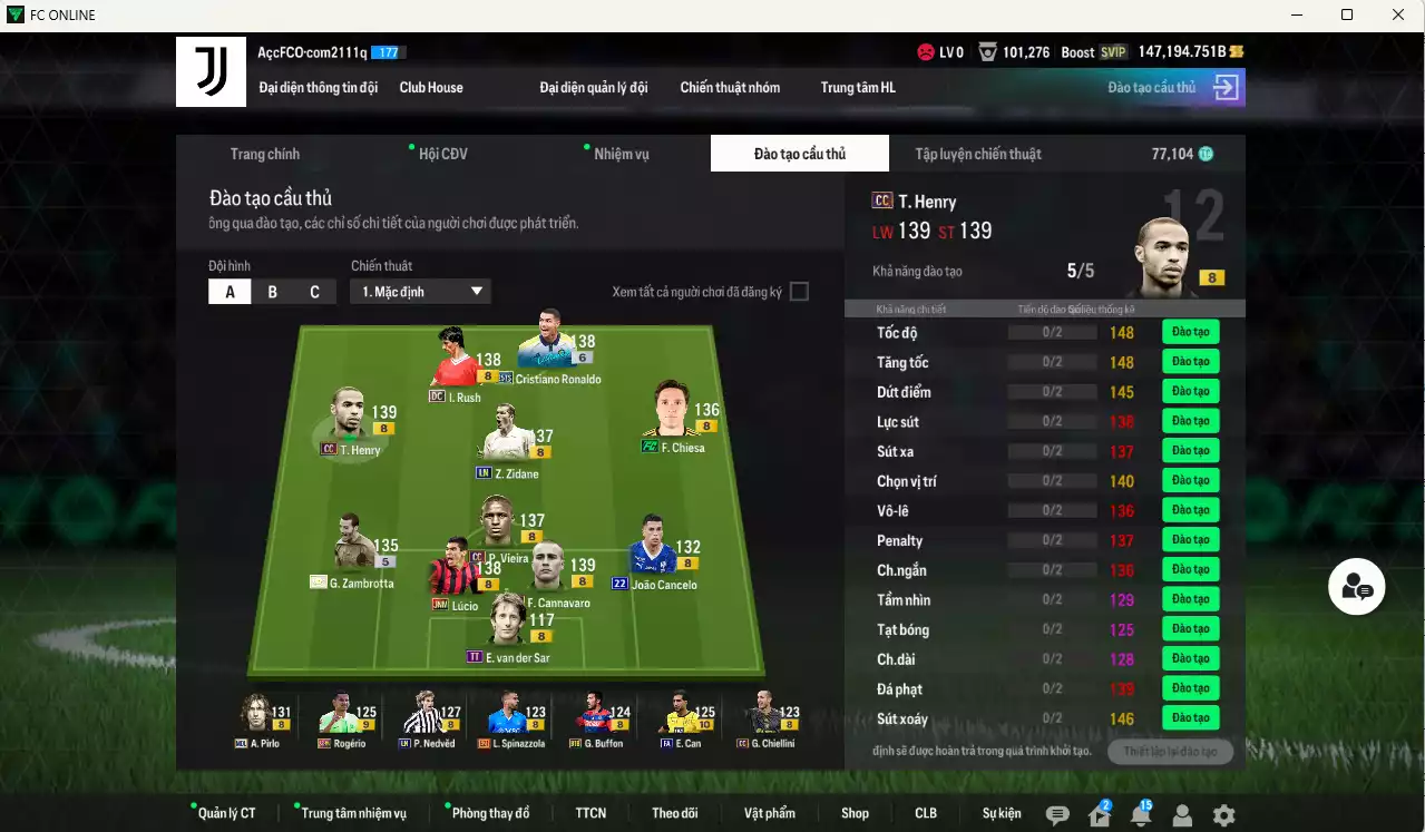 Ảnh [Tặng team phụ ICON+5 260kb] Juventus 1.798.690b dư 147kb có CR7 25TS+6, Chiesa FC, Zambrotta ITM+5, Henry CC, Rush DC, Zidane LN, Pirlo MDL, Cancelo 22UCL, Cannavaro CC, Lúcio JNM, Nedved LN, Vieira CC... Còn nhiều CP GIẢM THUẾ, Dư 77.000TC