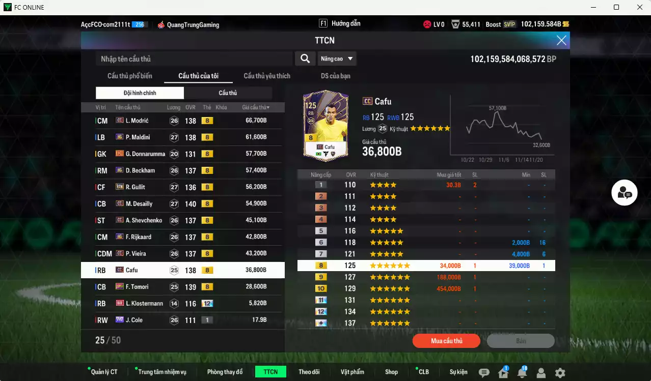 Ảnh AC Milan 556.180b dư 102kb có Modric CC, Beckham HG, Maldini HG, Gullit RTN, Desailly CC, Sheva CC, Rijkaard HG, Vieira CC, Cafu CC, Tomori 23HW... Còn nhiều CP GIẢM THUẾ, HLV Xịn, đã đào tạo full chỉ số cầu thủ