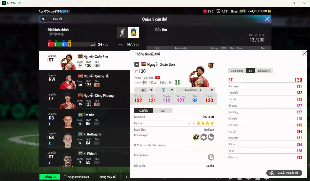 Ảnh ACC 724201b trắng vs Xuân Son PRM có thẻ đổi tên, còn CP GIẢM THUẾ
