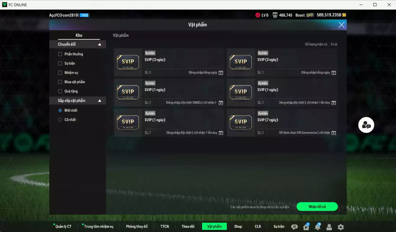 Ảnh ACC 509519b trắng, có thẻ đổi tên. HLV Xịn, gần full bảng đào tạo chiến thuật