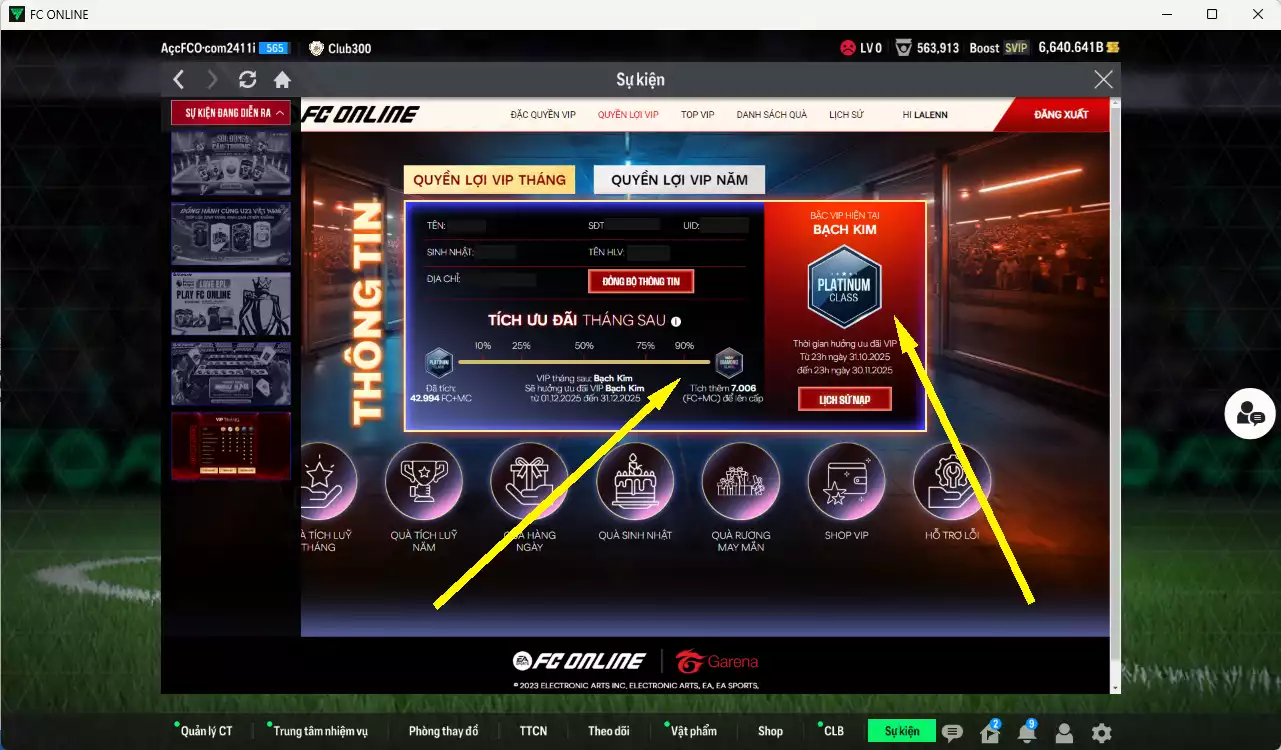 Ảnh Juventus 5.373.870b có Del Piero CU (hiếm), Baggio ITM+5, Henry ITM+5, Nedved GRU, Zidane CH, Pirlo DC, Chiellini DC, Cancelo LOL+10, Lúcio JNM.... Còn nhiều coin TM, HLV Xịn, đã đào tạo full chỉ số cầu thủ, VIP BK Tháng 11,12