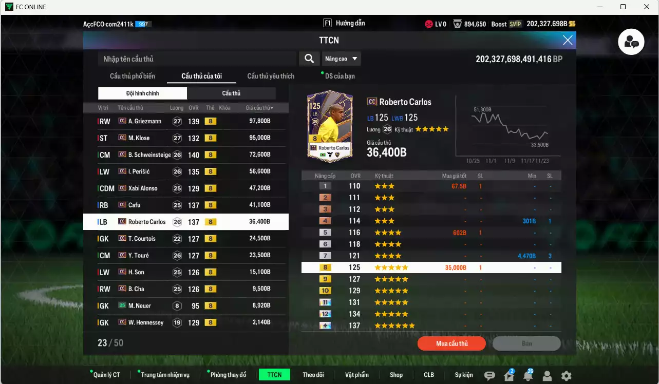 Ảnh Full mùa CC+8 1.727.770b dư 202kb có Matthaus, Forlán, Beckham, Lúcio, Pirlo, Maldini, Griezmann, Klose, Schweinsteiger, Alonso, Cafu, Carlos, Courtois, Touré, Son, Cha... HLV Xịn, đã đào tạo full chỉ số cầu thủ, VIP BK Tháng 11, KC Tháng 12