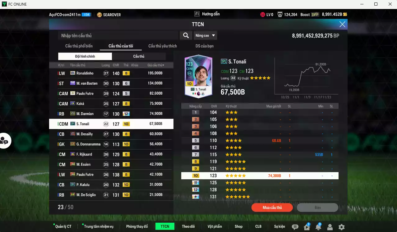 Ảnh AC Milan 5.794.820b có Torres ITM+6, Nesta ITM+5, Gullit CH+6, Maldini CC, Beckham DC, Theo LOL+10, Crespo ITM+5, Donnarumma BOE+12, Vieira DC, Ronaldinho MDL, Basten WB+6, Futre ITM+5, Káká LN... HLV Xịn, đã đào tạo full chỉ số ct vs hơn nữa bảng chiến thuật, VIP BK Tháng 11,12