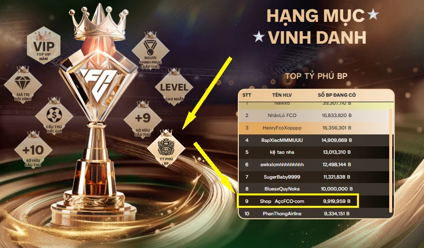 Ảnh [ACC Hiếm, TOP 9 TỶ PHÚ BP🔥] ACC 9.919.958b trắng, có thẻ đổi tên, còn rất nhiều CP GIẢM THUẾ. HLV Siêu Xịn, đã full bảng đào tạo chiến thuật, dư 167.000TC