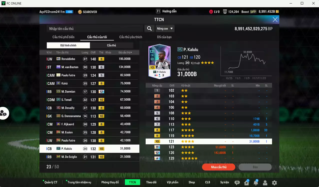 Ảnh AC Milan 5.794.820b có Torres ITM+6, Nesta ITM+5, Gullit CH+6, Maldini CC, Beckham DC, Theo LOL+10, Crespo ITM+5, Donnarumma BOE+12, Vieira DC, Ronaldinho MDL, Basten WB+6, Futre ITM+5, Káká LN... HLV Xịn, đã đào tạo full chỉ số ct vs hơn nữa bảng chiến thuật, VIP BK Tháng 11,12