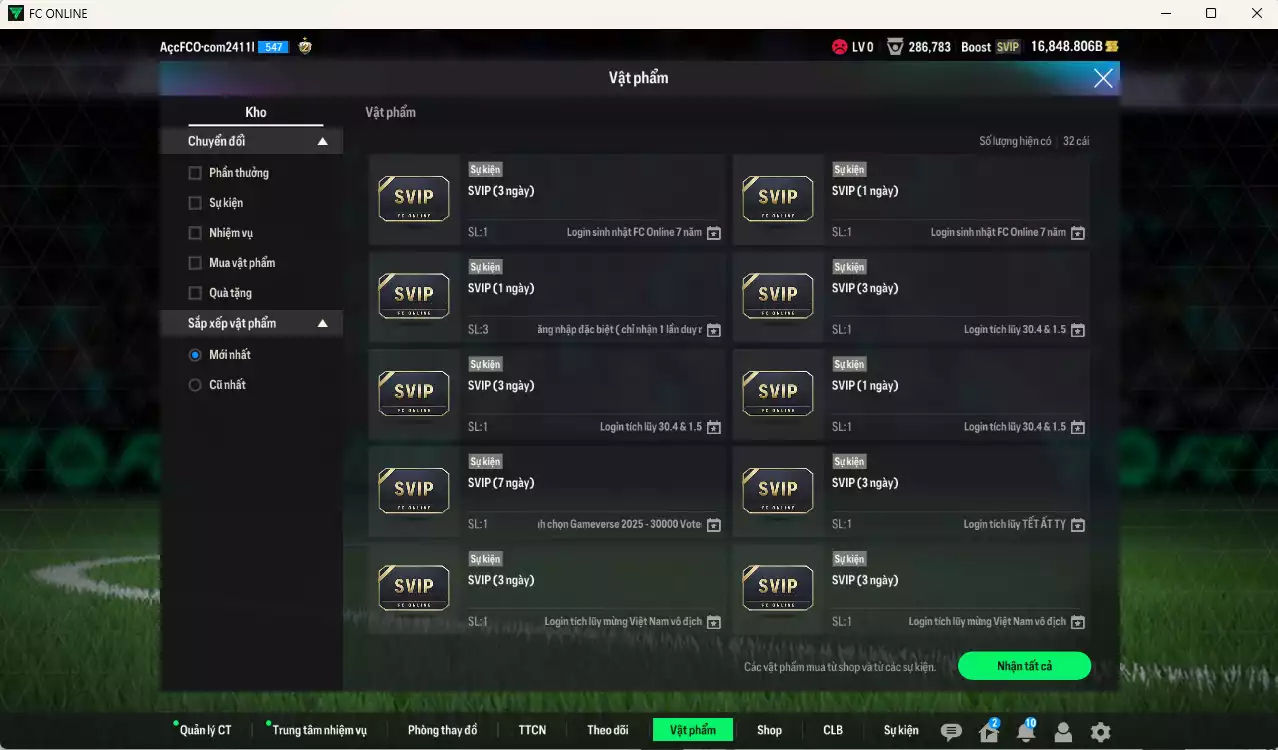 Ảnh Full mùa CC+8 787.720b có Eto, Lúcio, Maldini, Figo, Perisic, Lampard, Sheva, Cafu, Carlos, Lewandowski, Gerrard, Touré, Courtois, Son, Cha... CC+8. Còn nhiều CP GIẢM THUẾ, HLV Xịn, đã đào tạo full chỉ số nhiều CT