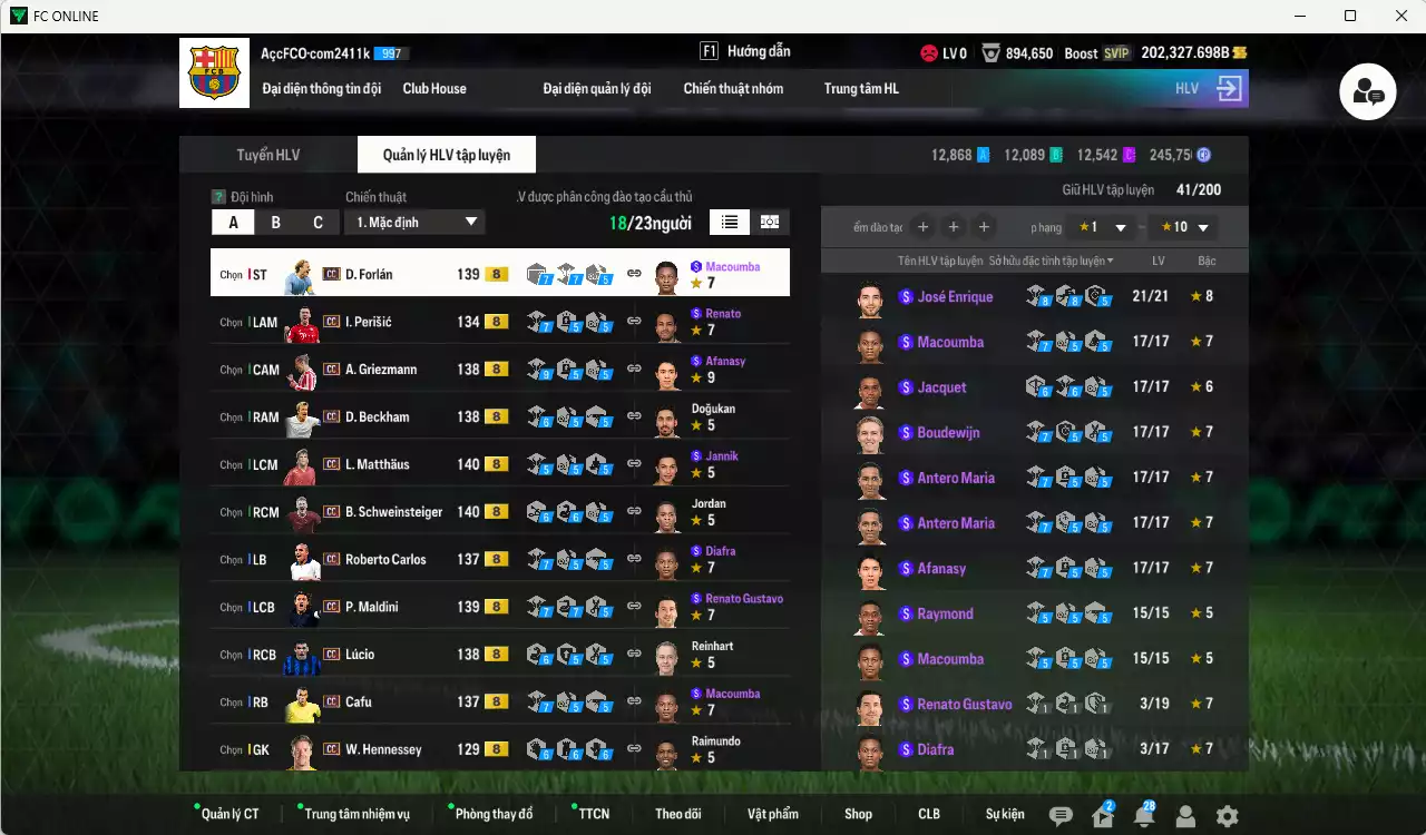 Ảnh Full mùa CC+8 1.727.770b dư 202kb có Matthaus, Forlán, Beckham, Lúcio, Pirlo, Maldini, Griezmann, Klose, Schweinsteiger, Alonso, Cafu, Carlos, Courtois, Touré, Son, Cha... HLV Xịn, đã đào tạo full chỉ số cầu thủ, VIP BK Tháng 11, KC Tháng 12