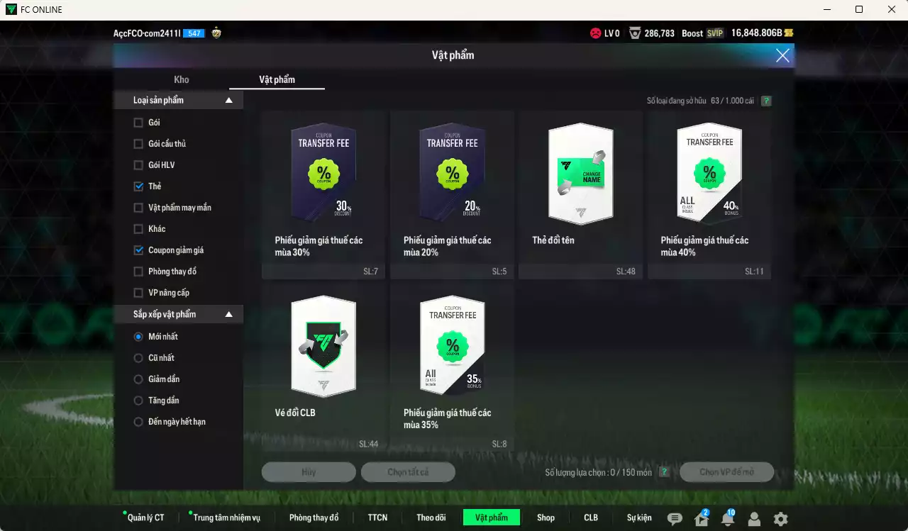 Ảnh Full mùa CC+8 787.720b có Eto, Lúcio, Maldini, Figo, Perisic, Lampard, Sheva, Cafu, Carlos, Lewandowski, Gerrard, Touré, Courtois, Son, Cha... CC+8. Còn nhiều CP GIẢM THUẾ, HLV Xịn, đã đào tạo full chỉ số nhiều CT