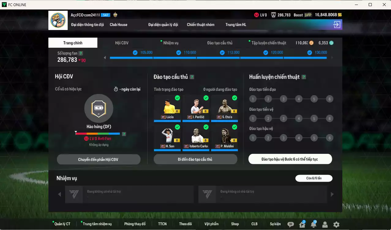 Ảnh Full mùa CC+8 787.720b có Eto, Lúcio, Maldini, Figo, Perisic, Lampard, Sheva, Cafu, Carlos, Lewandowski, Gerrard, Touré, Courtois, Son, Cha... CC+8. Còn nhiều CP GIẢM THUẾ, HLV Xịn, đã đào tạo full chỉ số nhiều CT