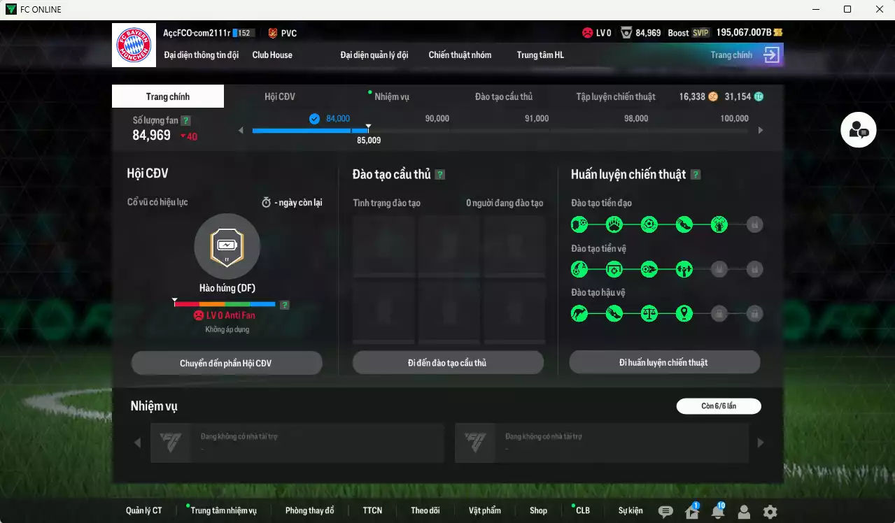 Ảnh ACC 195067b trắng, có thẻ đổi tên. HLV Xịn, gần full bảng đào tạo chiến thuật
