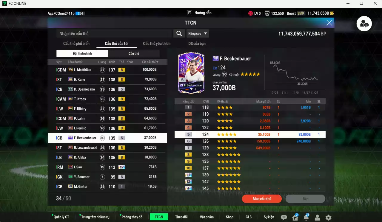 Ảnh Bayern Munich 604.940b có Matthaus RTN, Kane HG, Upamecano 25TS, Kroos HG, Ribéry JNM, Lahm CC, Perisic CC, Beckenbauer WB, Lewandowski CC, Alaba HG... Còn nhiều CP GIẢM THUẾ, HLV Xịn, dư 78.000TC