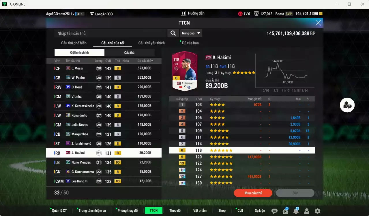 Ảnh PSG 2.092.170b dư 145kb có Messi CC, Pacho 25TS+6, Vitinha 25TS, Doué 24UCL, Kvaratskhelia 24UCL, Ronaldinho MDL, João Neves 25TS, Marquinhos 25TS+6, Ibrahimovic LOL, Hakimi WC22... HLV Siêu Xịn, đã đào tạo full chỉ số ct vs nữa bảng chiến thuật