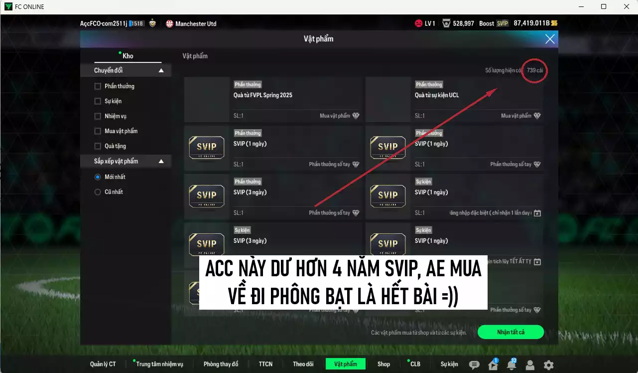Ảnh [Dư hơn 4 năm SVIP] Man Utd. 1.048.910b dư 87kb có Schweinsteiger ITM+5, Forlán CC, CR7 CH, Pogba RTN, Matthaus RTN, Sancho WB+6, Blanc JNM, Mbeumo 23HW, Shaw 23HW, Marzaoui SPL...  Còn nhiều CP GIẢM THUẾ, HLV Xịn, đã full đào tạo chiến thuật lẫn cầu thủ