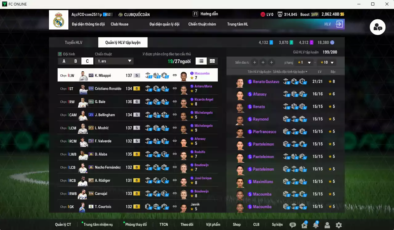 Ảnh Real Madrid 1.856.180b đầu tàu CR7 TY21+8 có CR7 TY21, Mbappé 24TY, Rudiger BLD, Modric DCB, Bale GRU, Alaba HG, Carvajal RTN, Courtois RMA, Bellingham 23UCL... HLV Xịn, đã đào tạo chỉ số nhiều ct