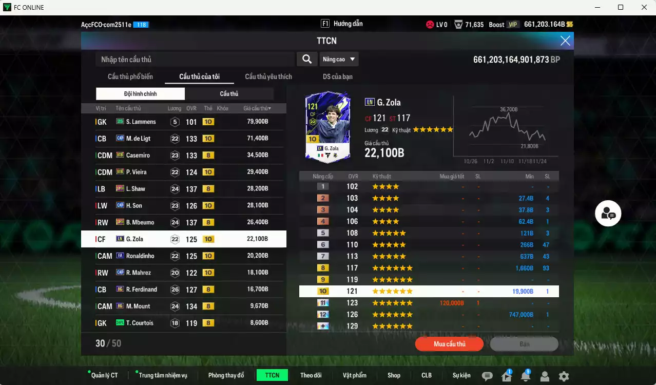 Ảnh [Dư nhiều BP] Man Utd. 1.324.480b dư 660kb có Mainoo WB, Bruno 23HW, Cunha MDL, Yoro WB, Amad WB, Sesko WB, Lammers live+10, De Ligt CAP+10, Casemiro BTB, Shaw 23HW, Mbeumo 23HW... Còn nhiều coin TM, HLV Xịn, đã đào tạo hơn nữa bảng chiến thuật, dư 46.000TC