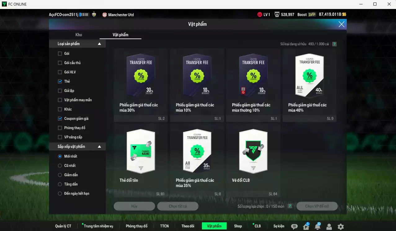 Ảnh [Dư hơn 4 năm SVIP] Man Utd. 1.048.910b dư 87kb có Schweinsteiger ITM+5, Forlán CC, CR7 CH, Pogba RTN, Matthaus RTN, Sancho WB+6, Blanc JNM, Mbeumo 23HW, Shaw 23HW, Marzaoui SPL...  Còn nhiều CP GIẢM THUẾ, HLV Xịn, đã full đào tạo chiến thuật lẫn cầu thủ