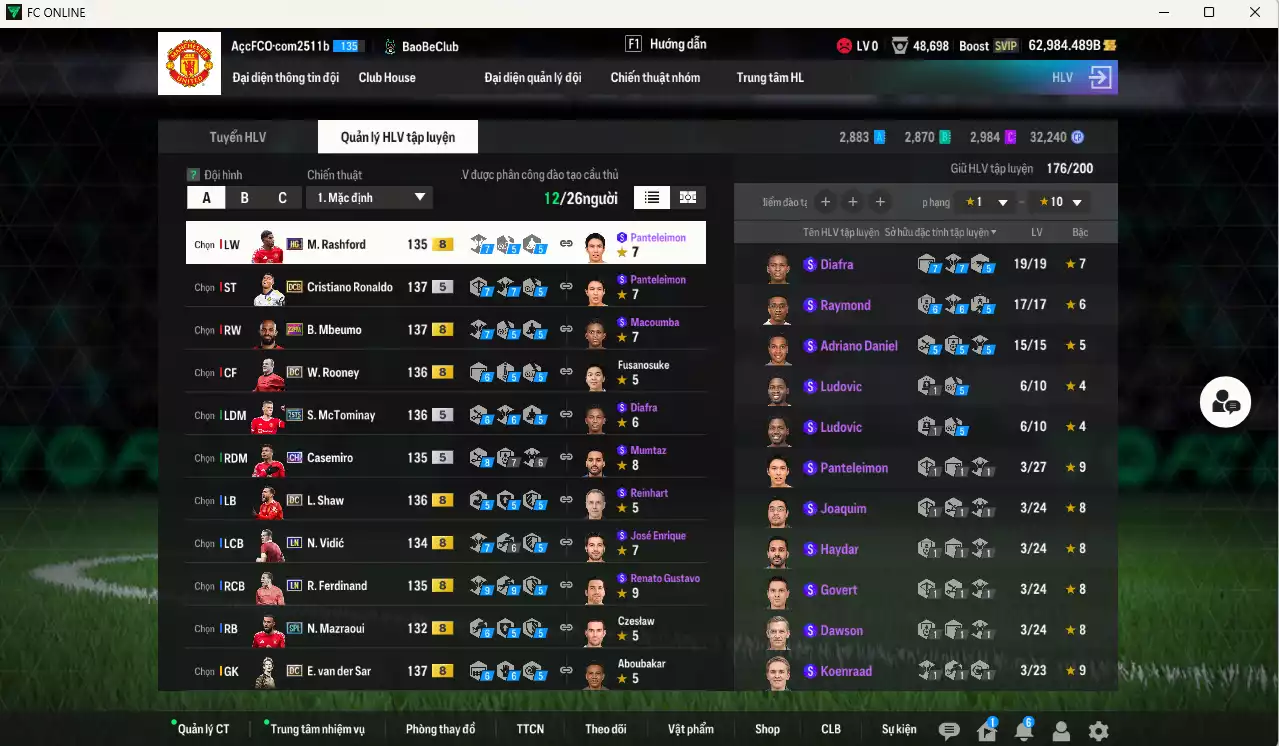 Ảnh Man Utd. 615.290b dư 62kb có Rooney DC, McTominay 25TS, CR7 DCB, Blanc JNM, Casemiro CH, DS DC, Mbeumo 23HW, Mazraoui SPL, Vidic LN, Shaw DC... HLV Xịn