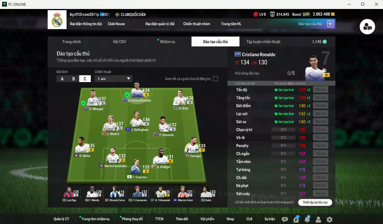 Ảnh Real Madrid 1.856.180b đầu tàu CR7 TY21+8 có CR7 TY21, Mbappé 24TY, Rudiger BLD, Modric DCB, Bale GRU, Alaba HG, Carvajal RTN, Courtois RMA, Bellingham 23UCL... HLV Xịn, đã đào tạo chỉ số nhiều ct