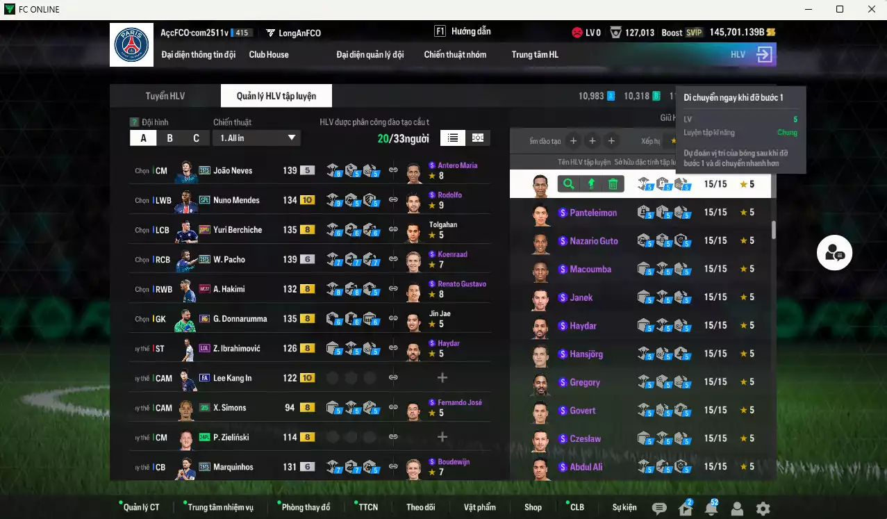 Ảnh PSG 2.092.170b dư 145kb có Messi CC, Pacho 25TS+6, Vitinha 25TS, Doué 24UCL, Kvaratskhelia 24UCL, Ronaldinho MDL, João Neves 25TS, Marquinhos 25TS+6, Ibrahimovic LOL, Hakimi WC22... HLV Siêu Xịn, đã đào tạo full chỉ số ct vs nữa bảng chiến thuật