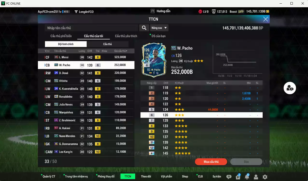 Ảnh PSG 2.092.170b dư 145kb có Messi CC, Pacho 25TS+6, Vitinha 25TS, Doué 24UCL, Kvaratskhelia 24UCL, Ronaldinho MDL, João Neves 25TS, Marquinhos 25TS+6, Ibrahimovic LOL, Hakimi WC22... HLV Siêu Xịn, đã đào tạo full chỉ số ct vs nữa bảng chiến thuật