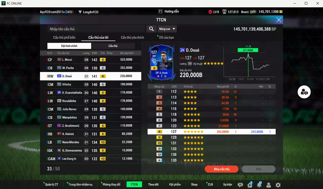 Ảnh PSG 2.092.170b dư 145kb có Messi CC, Pacho 25TS+6, Vitinha 25TS, Doué 24UCL, Kvaratskhelia 24UCL, Ronaldinho MDL, João Neves 25TS, Marquinhos 25TS+6, Ibrahimovic LOL, Hakimi WC22... HLV Siêu Xịn, đã đào tạo full chỉ số ct vs nữa bảng chiến thuật