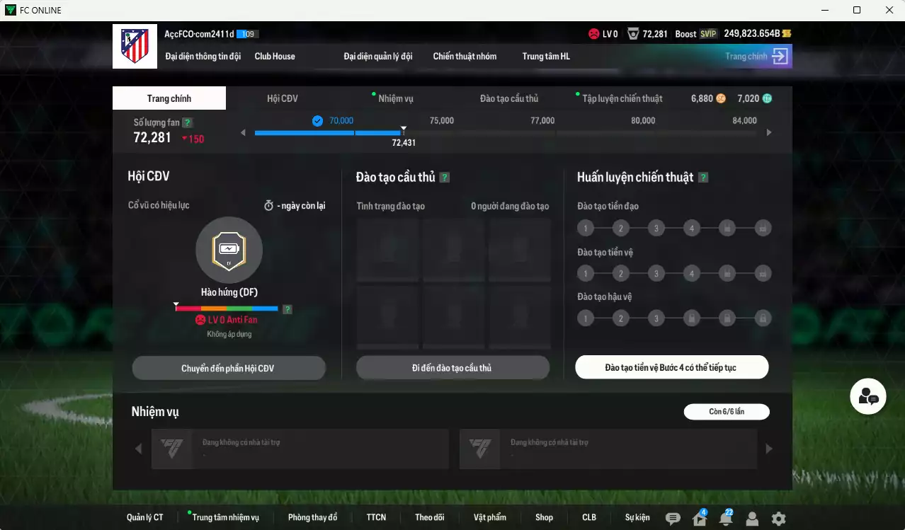 Ảnh ACC 249823b trắng, có thẻ đổi tên. HLV Xịn
