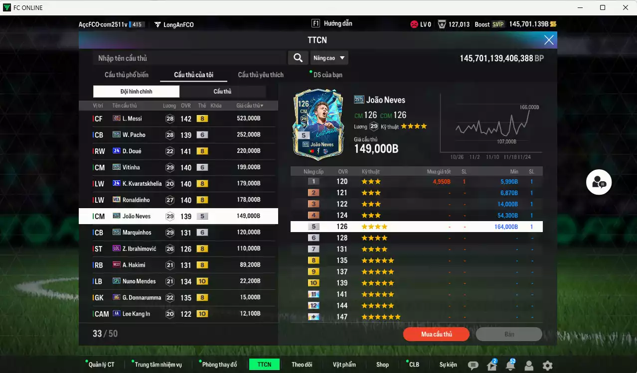 Ảnh PSG 2.092.170b dư 145kb có Messi CC, Pacho 25TS+6, Vitinha 25TS, Doué 24UCL, Kvaratskhelia 24UCL, Ronaldinho MDL, João Neves 25TS, Marquinhos 25TS+6, Ibrahimovic LOL, Hakimi WC22... HLV Siêu Xịn, đã đào tạo full chỉ số ct vs nữa bảng chiến thuật