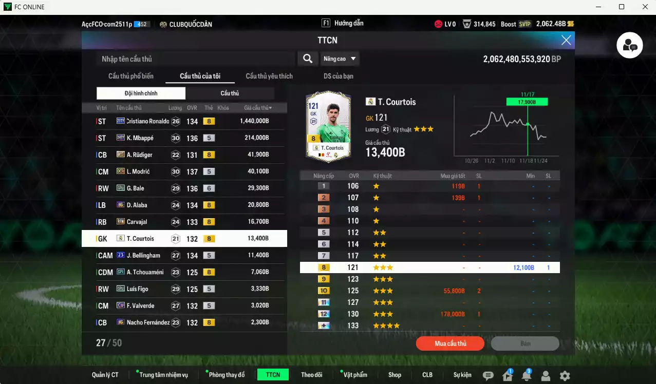 Ảnh Real Madrid 1.856.180b đầu tàu CR7 TY21+8 có CR7 TY21, Mbappé 24TY, Rudiger BLD, Modric DCB, Bale GRU, Alaba HG, Carvajal RTN, Courtois RMA, Bellingham 23UCL... HLV Xịn, đã đào tạo chỉ số nhiều ct