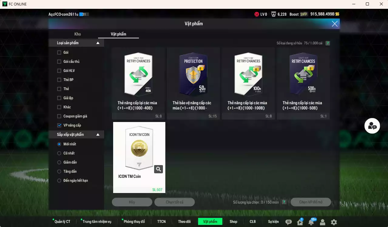 Ảnh [Dư nhiều BP] Việt Nam 771.750b dư 900kb có Xuân Son PRM, Công Phượng PRM vs Văn Quyết, Hoàng Đức, Tuấn Hải, Thanh Bình, Dụng Nho, Tài Em, Đức Huy, Thành Lương, Tiến Dũng, Tấn Tài, BHVA, Tiến Linh, Văn Hậu... VNB+8 . Còn nhiều CP GIẢM THUẾ, dư 44.000TC
