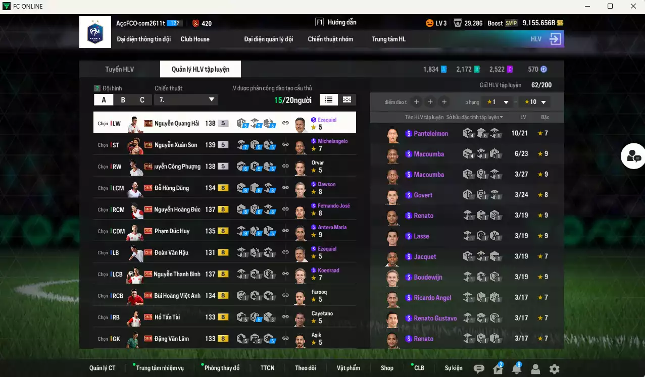 Ảnh Việt Nam 347.440b có Xuân Son PRM, Quang Hải PRM, Công Phượng PRM vs Hoàng Đức, Thanh Bình, Đức Huy, BHVA, Đình Bắc, Văn Hậu, Hùng Dũng, Văn Lâm, Thành Chung, Tấn Tài, Tiến Dũng... VNB+8 .  Dư 122.000TC