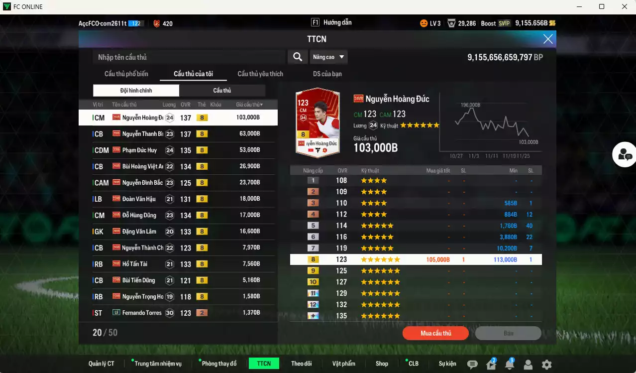 Ảnh Việt Nam 347.440b có Xuân Son PRM, Quang Hải PRM, Công Phượng PRM vs Hoàng Đức, Thanh Bình, Đức Huy, BHVA, Đình Bắc, Văn Hậu, Hùng Dũng, Văn Lâm, Thành Chung, Tấn Tài, Tiến Dũng... VNB+8 .  Dư 122.000TC