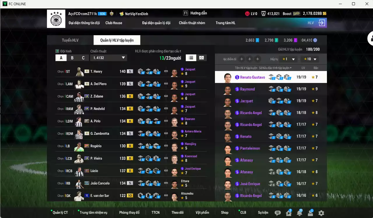 Ảnh Juventus 2.529.450b có Henry ITM+5, Del Piero ITM+5, Zambrotta ITM+5, Pirlo DC, Zidane LN, Lúcio CC, Nedved LN, Cancelo 25TS, VDS TC+10... Còn nhiều CP GIẢM THUẾ, HLV Xịn, dư 42.000TC