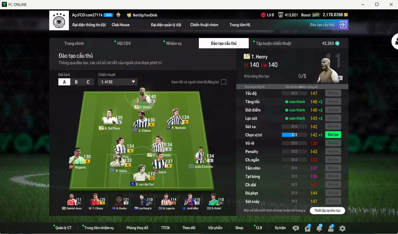 Ảnh Juventus 2.529.450b có Henry ITM+5, Del Piero ITM+5, Zambrotta ITM+5, Pirlo DC, Zidane LN, Lúcio CC, Nedved LN, Cancelo 25TS, VDS TC+10... Còn nhiều CP GIẢM THUẾ, HLV Xịn, dư 42.000TC