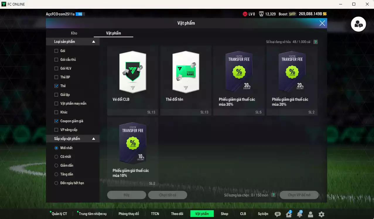 Ảnh ACC 269088b trắng, có thẻ đổi tên, còn CP GIẢM THUẾ. Dư 103.000TC