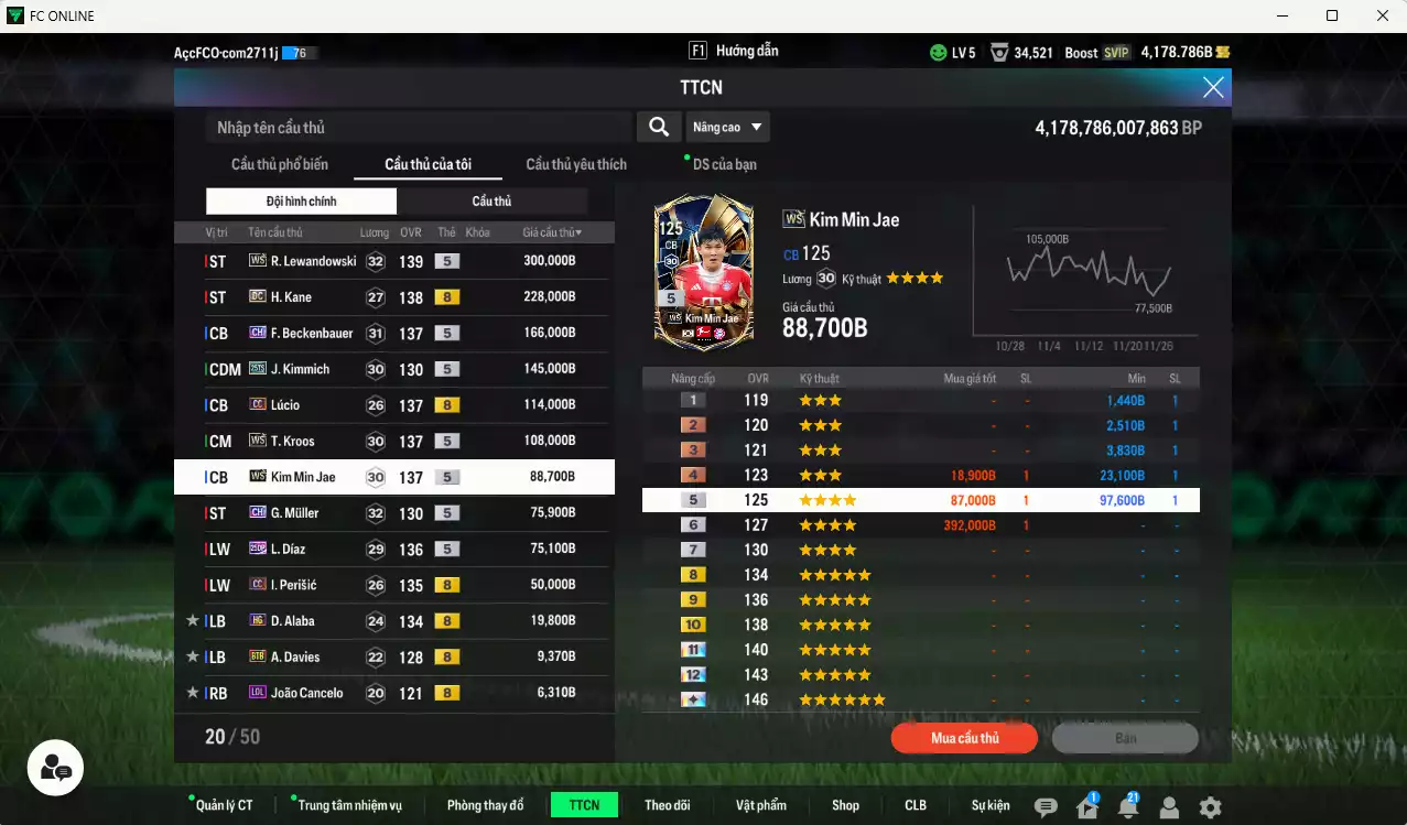 Ảnh Bayern Munich 1.386.840b có Lewandowski WS, Kane DC, Beckenbauer CH, Kimmich 25TS, Lúcio CC, Kroos WS, Kim Min Jae WS, G. Muller CH, Díaz CH, Perisic CC... Còn nhiều CP GIẢM THUẾ, dư 132.000TC