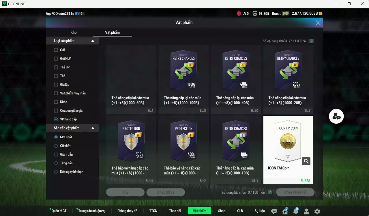 Ảnh ACC 2677120b trắng, có thẻ đổi tên, còn CP GIẢM THUẾ. HLV Xịn, dư 161.000TC, VIP BK Tháng 12